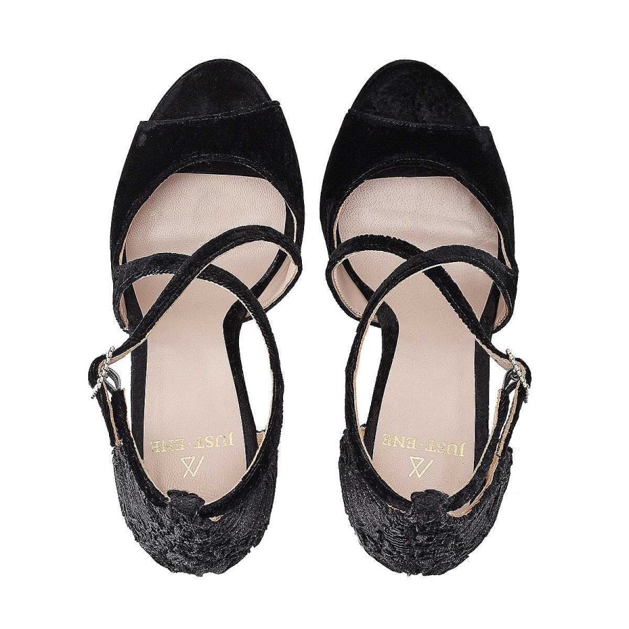 Todos Los Zapatos Just-ENE | Black Celestina Sandal ( 10 Cm Con Plataforma)