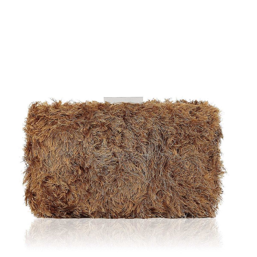 Coleccion Novias E Invitadas Just-ENE | Clutch Peluche Mostaza