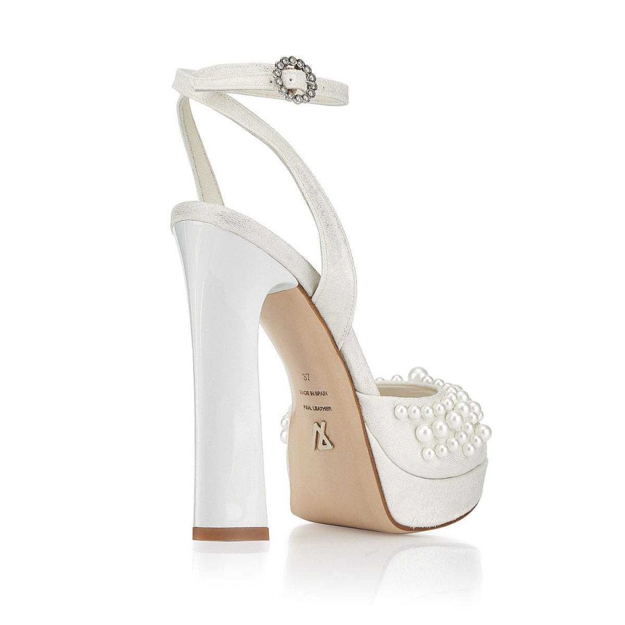 Todos Los Zapatos Just-ENE | White Pearl (13 Cm) - Modelo Exclusivo Por Encargo